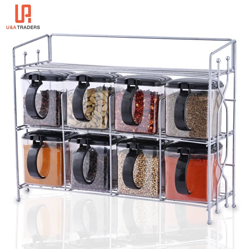 High quality wooden rack spice jars different designs 10