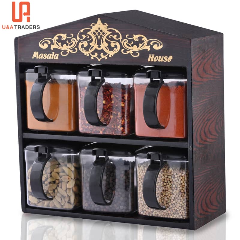 High quality wooden rack spice jars different designs 11