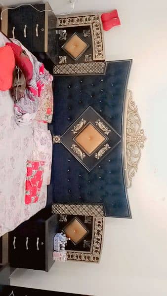 bed Sid table showcase dressing 8 month used 4