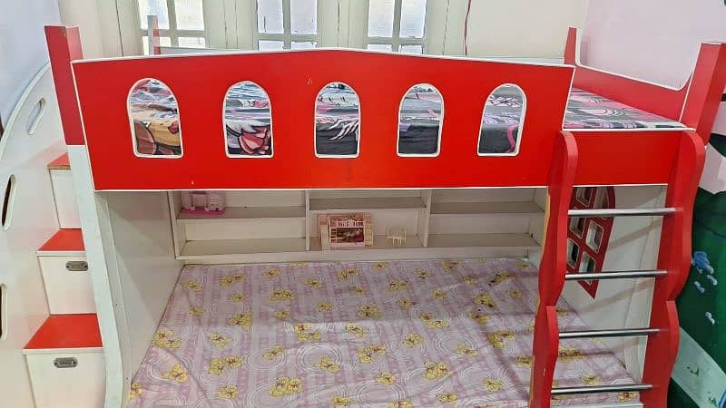 Bunk beds with staircase and storage drawers 1