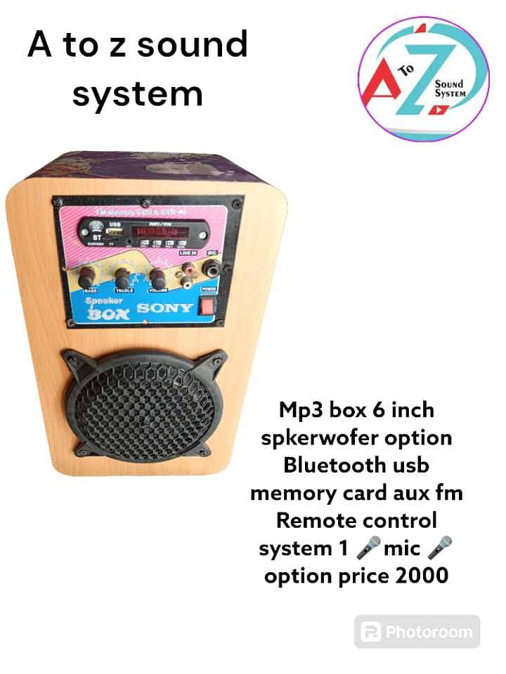 mp3 box 6 inch spkerowffer option bluetooth usb memory card aux fm re 0