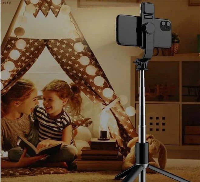 selfie stick with LED light mini tripod stand 3