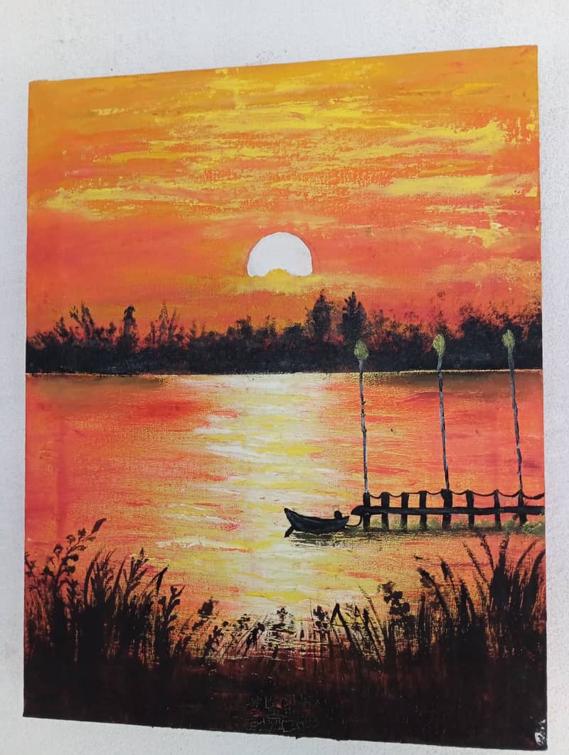 Hand-made Oil Painting, Sunset View 0