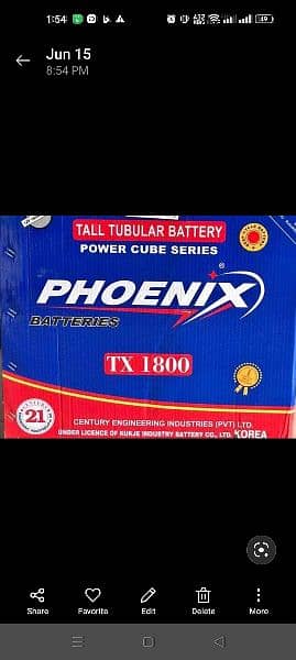 Phoenix battery Tx 1800 0