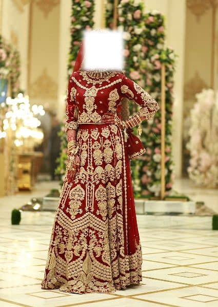 Bride Deep Red Lehnga Organza Stuff 0