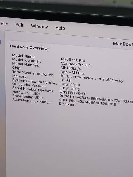 MACBOOK PRO M1 2021 16 INCH 16GB RAM 1TB SSD APPL CARE PLUS WARRANTY 4