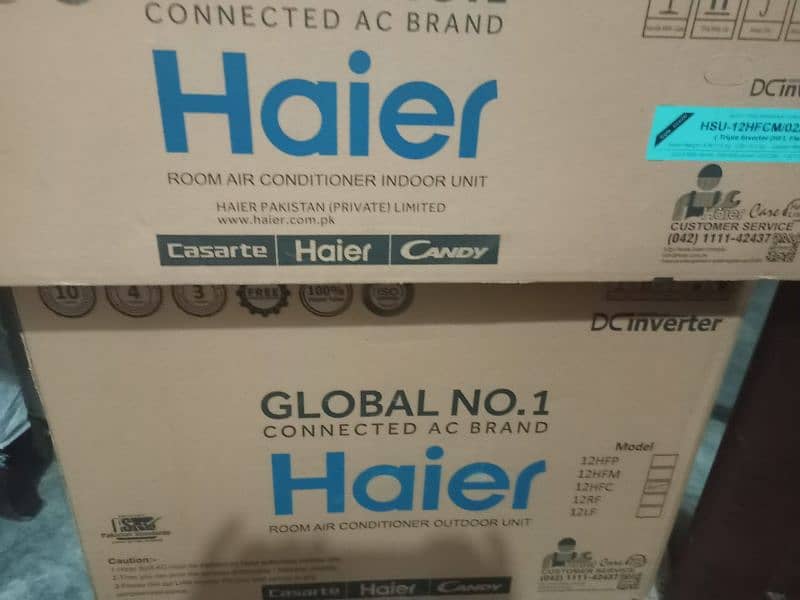 Haier 1 ton inverter Spilt Ac just 3 days used 0/3/2/0/7/8/6/5/5/5/1 0