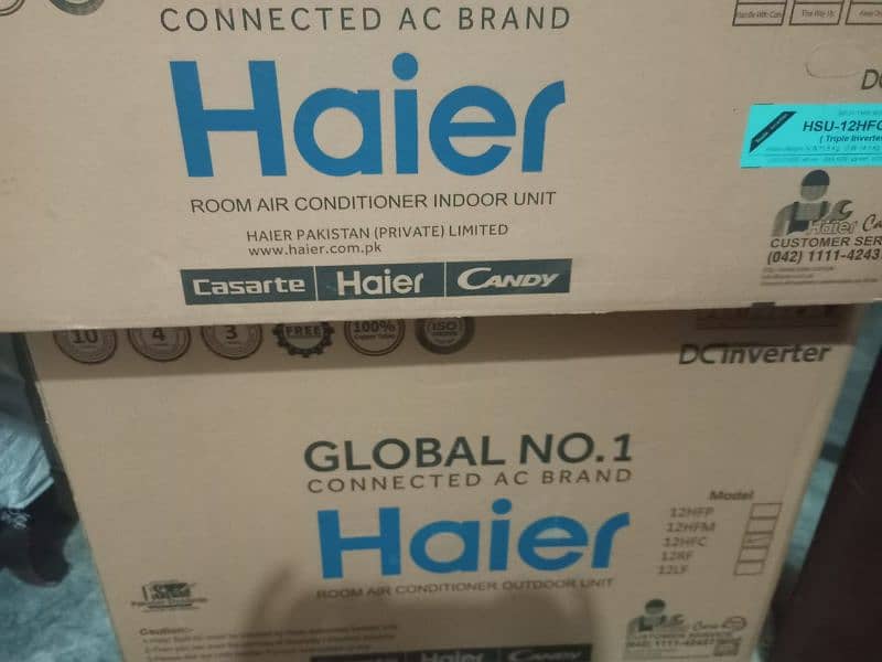 Haier 1 ton inverter Spilt Ac just 3 days used 0/3/2/0/7/8/6/5/5/5/1 4