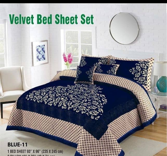 5 Pcs Velvet Bedsheet 0