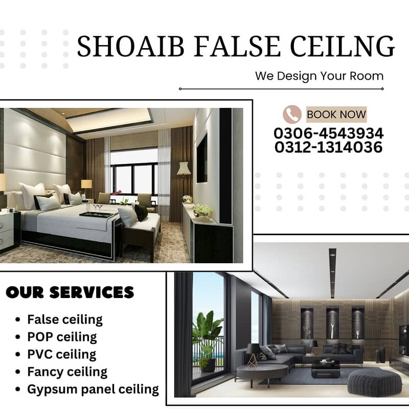 False Ceiling work, Hoom Decor , Pop false Ceiling services 0