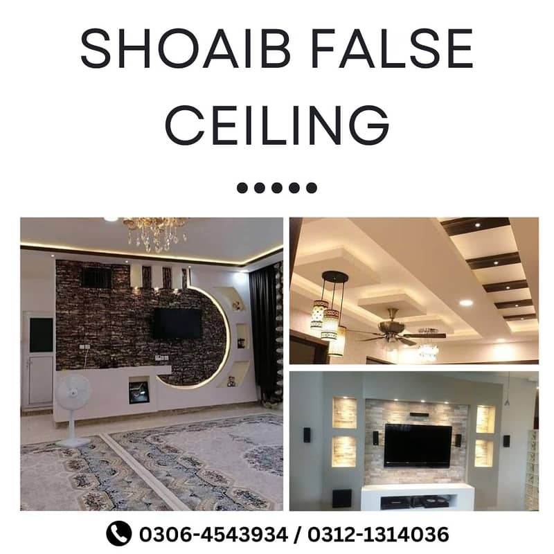 False Ceiling work, Hoom Decor , Pop false Ceiling services 0