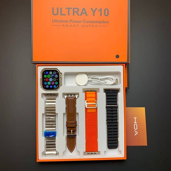 Ultra Y10 Series 8 Smartwatch Combo with 4 Straps & 0