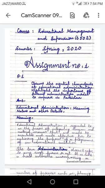 Hand writing assignment work 2