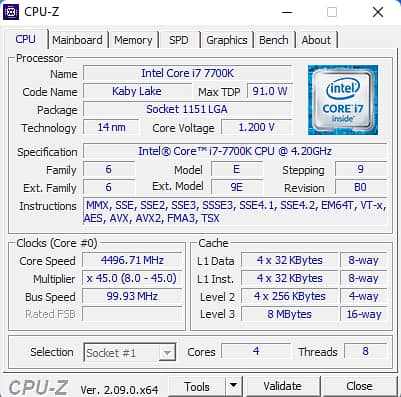 i7 7700k with Asus Z170-A 0