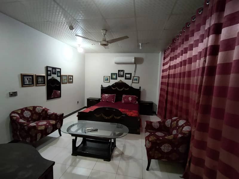 FULLY FURNISHED 1 BED FLAT AVAILABLE AC INSTALL FOR RENT ALFALFA TOWN 13