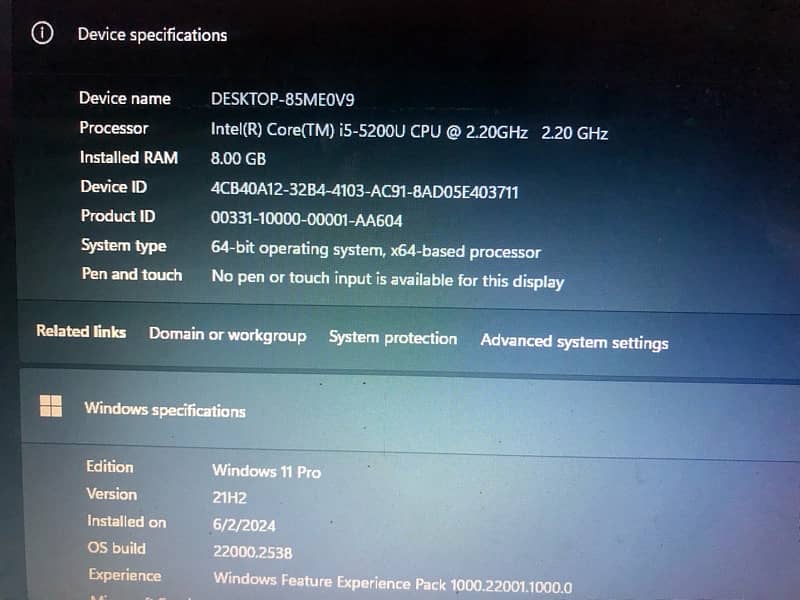 Acer Core i5 5th Gen 2