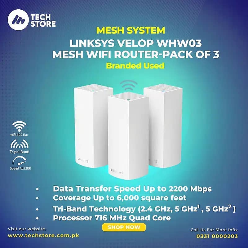 Linksys Velop/Mesh/WHW03/Intelligent/Mesh-WiFi System (pack of 3)(BOX) 0