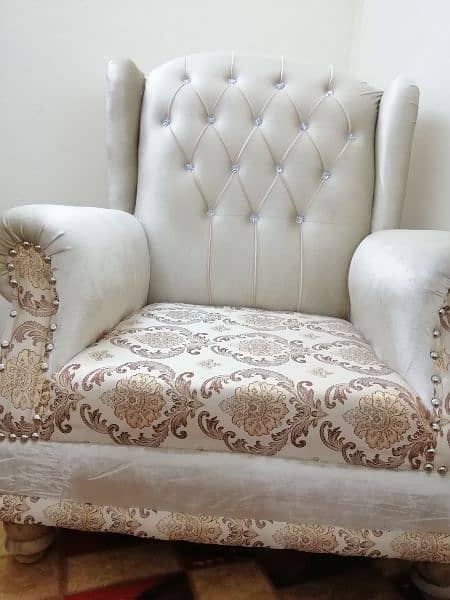 Beautiful High Back 5 seater Sofa Set with Malai Kapra 2