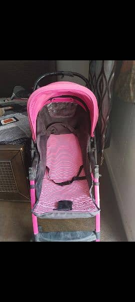 single pram and baby cot 1