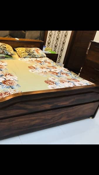 double bed sheeshum with side tables queen size 0