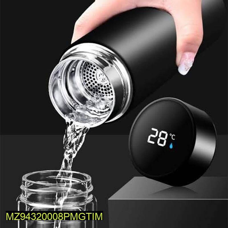 LED Digital Temperature Display Water Bottle 0