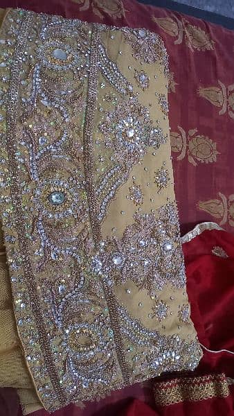 Bridal Golden  Indian design lehnga pink lehnga and red frock 0