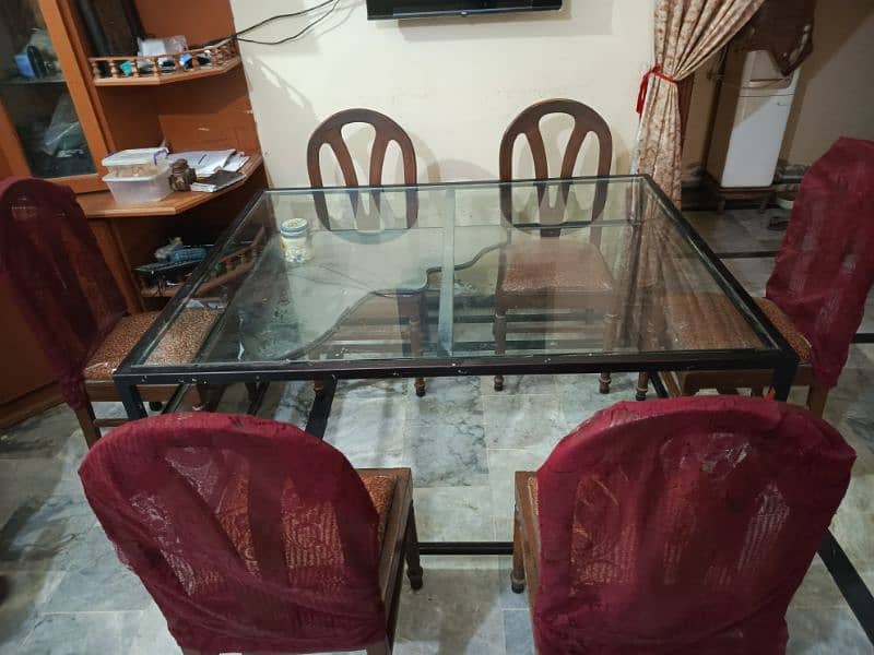 Iron Dining table with 10mm glass 0