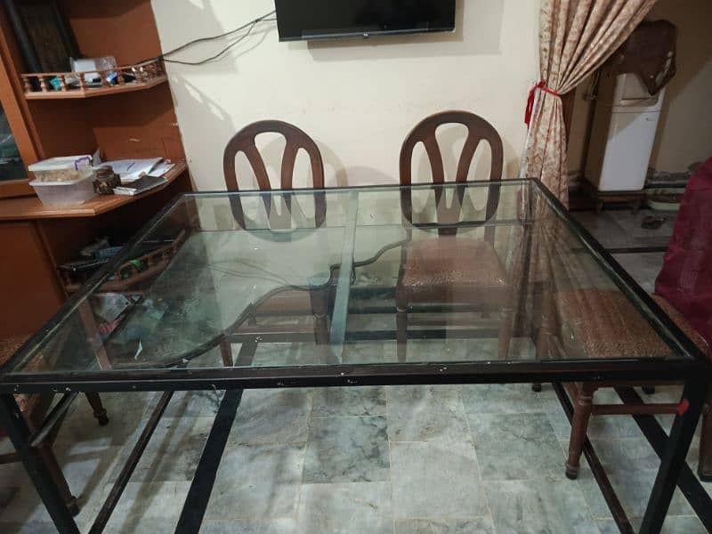 Iron Dining table with 10mm glass 1