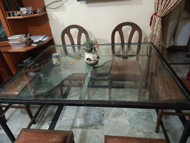 Iron Dining table with 10mm glass 2