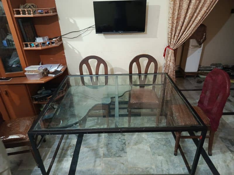 Iron Dining table with 10mm glass 4