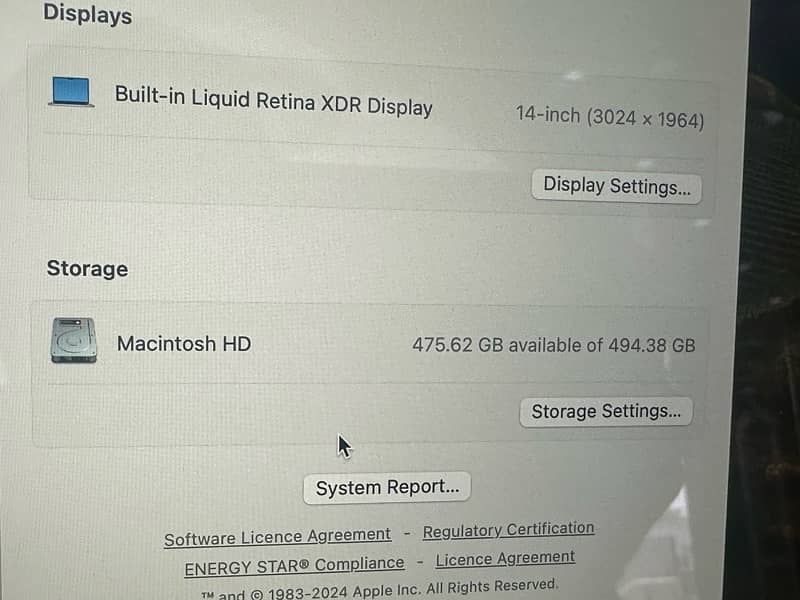 Apple macbook Pro M1 14inch Ram 16GB SSD 512Gb 5