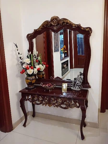 wooden console with mirror 1