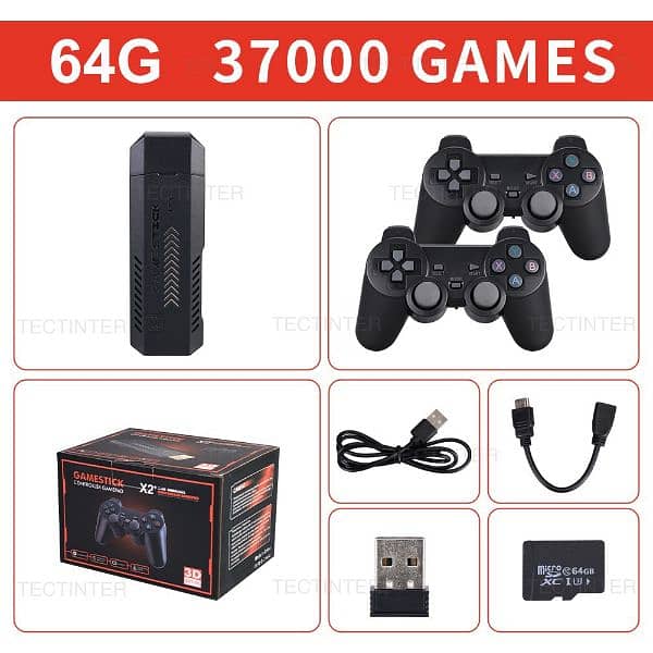 NEW BOX PACK x2 PLUS GAME STICK 64 GB AND 37,000 PLUS GAMES 1