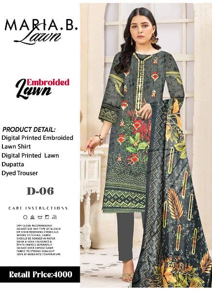 3 Piece Embroided Lawn Suits 9