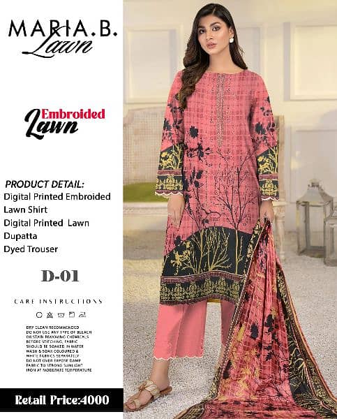 3 Piece Embroided Lawn Suits 11