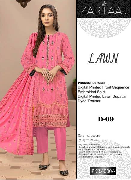 3 Piece Embroided Lawn Suits 12