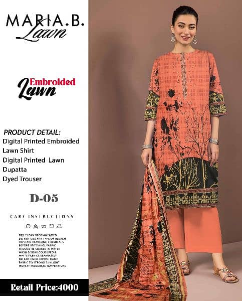 3 Piece Embroided Lawn Suits 13