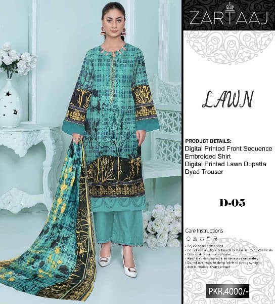 3 Piece Embroided Lawn Suits 14