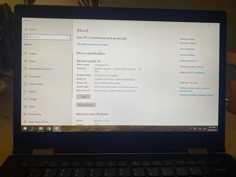 LENEVO x1 yoga x360 Touch i7 7th gen/8gb ram/256gb ssd 4