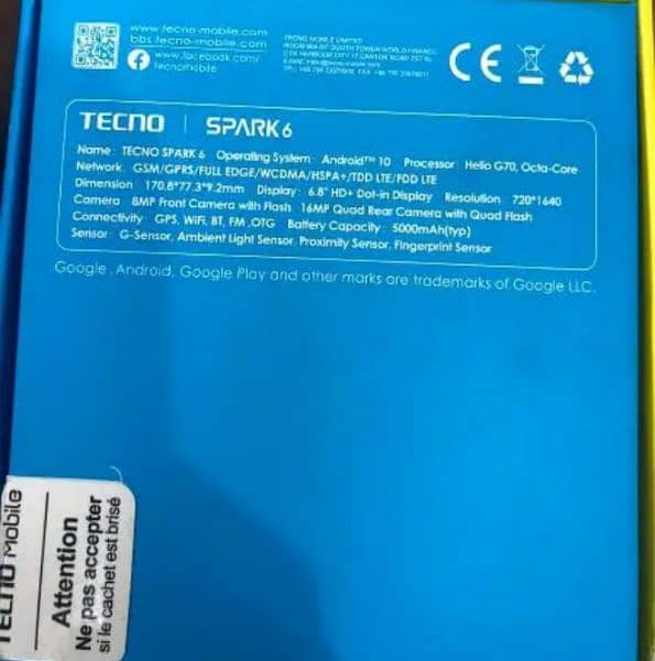 tecno spark 6 4gb 64gb with box 4