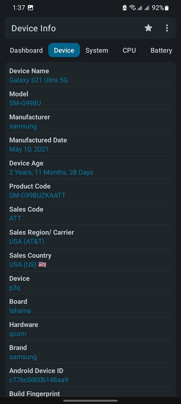 Samsung S21 Ultra 5g Dual PTA 9