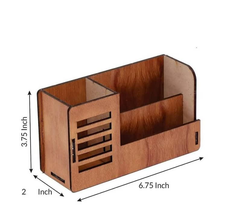 Mobile Holder Wooden Desk Organizer- Free delivery all over pakistan 2