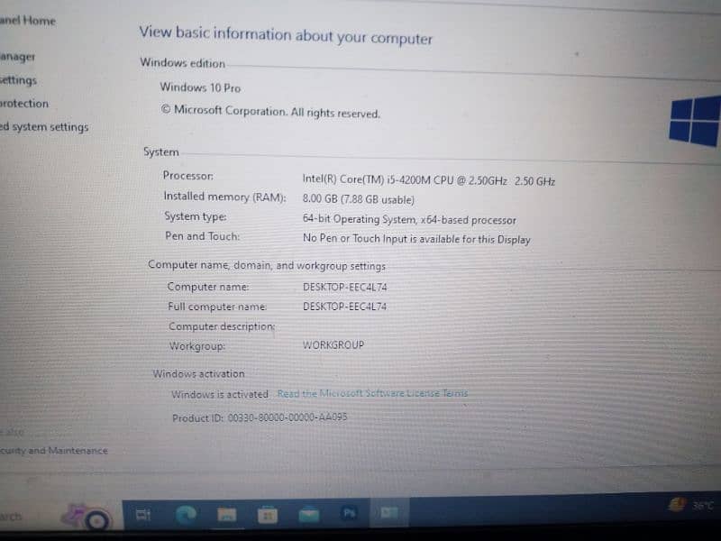 LAPTOP  INTEL [R] CORE [TM] I5 4TH GENATION . . ALL OK NO FAULT 3