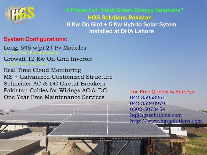 Solar System On Grid & Hybrid With Longi Panels 1