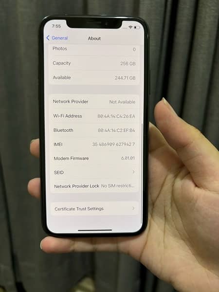 iphone x 256gb pta approved 85% battery health 3