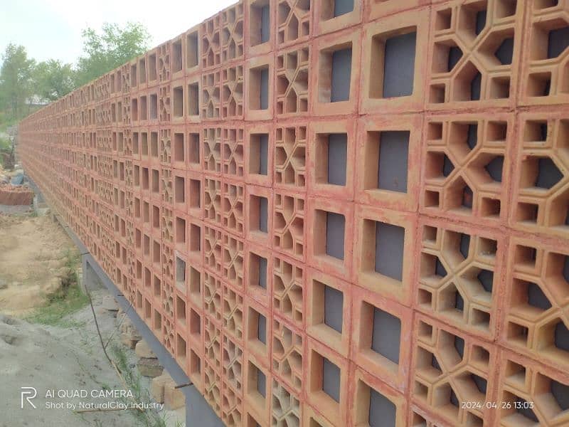 Terracotta roof Khaprail tiles, Gutka bricks, terracotta Jali tiles pr 16