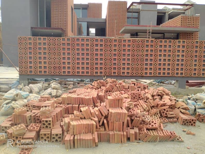 Terracotta roof Khaprail tiles, Gutka bricks, terracotta Jali tiles pr 17