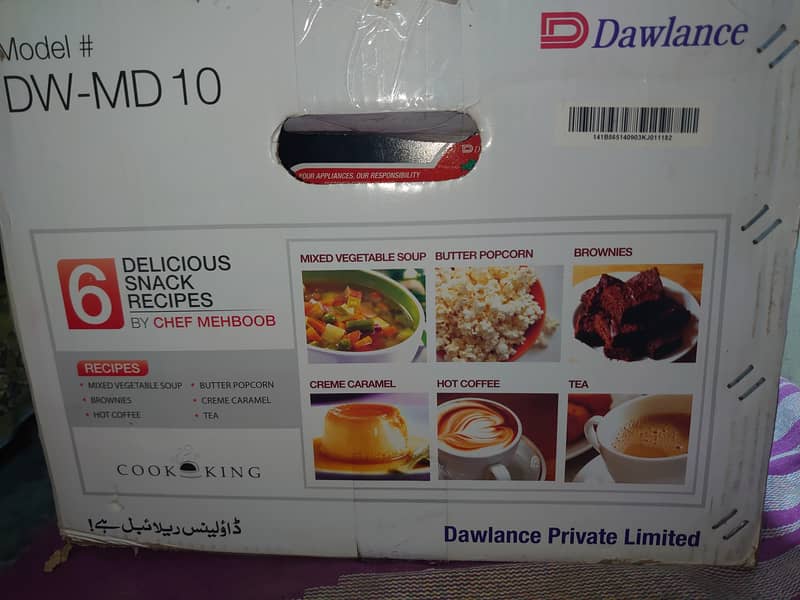 Dawlance microwave oven dw_md 10 for sale 0
