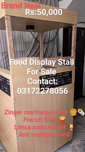 wooden food Display Stall corner 0