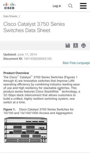 Cisco Catalyst 3750 Series Giga Switch 10/100/1000 0